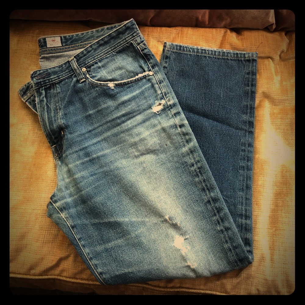 AG “Graduate”” jeans, “tailored” leg, relaxed cut